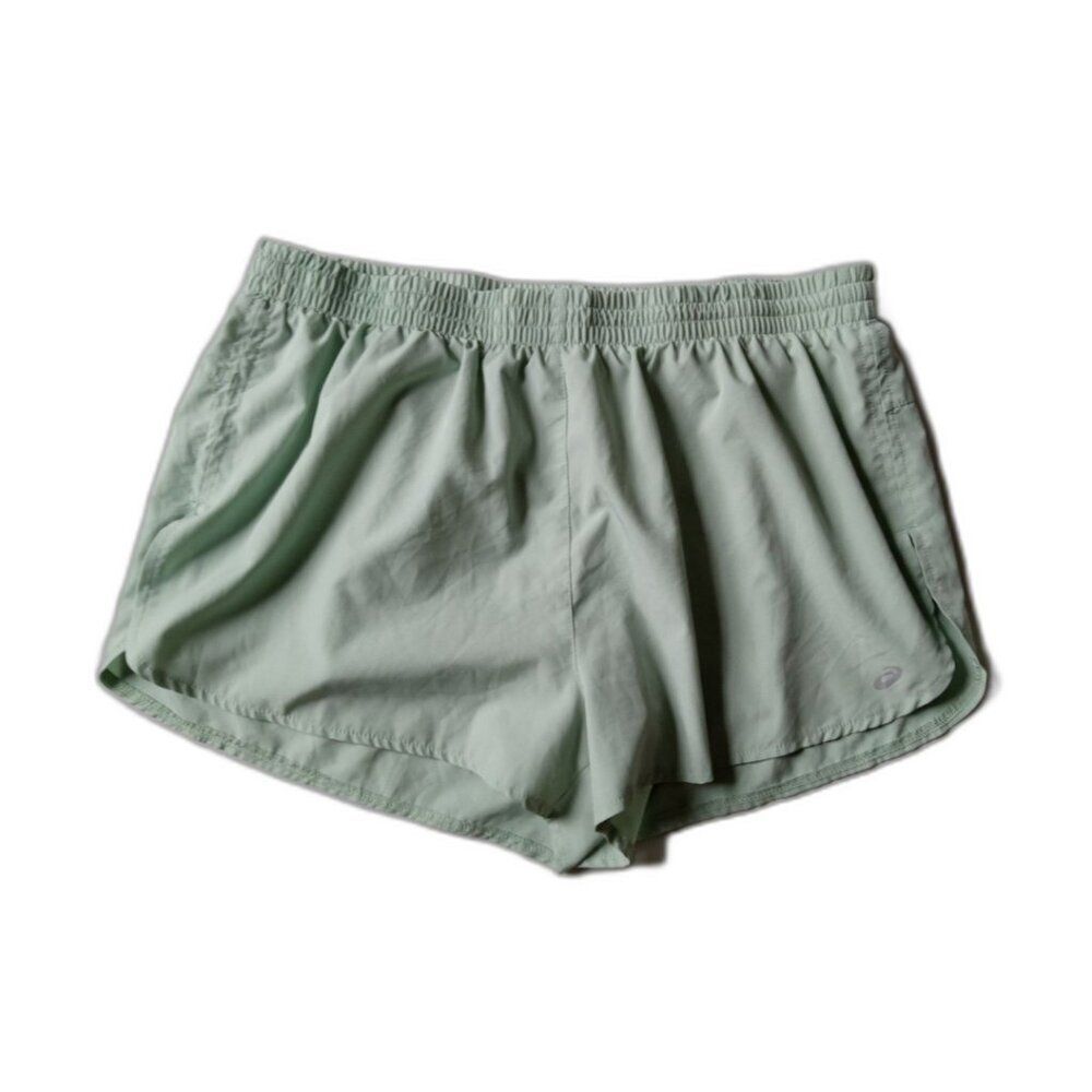 Asics Green 2 in 1 Lined Mid Rise Athletic Running Activewear Shorts Women's XL